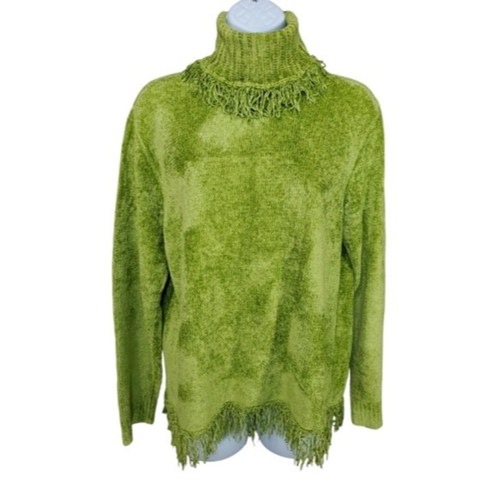 RAFAELLA Fringe Chenille Sweater